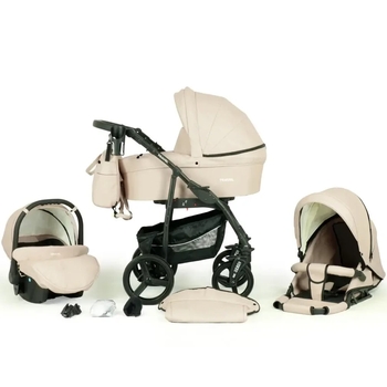 Универсальная коляска 3 в 1 Verdi Travel 9023-VTL-04 ecru, кремовый - Pampik - 2