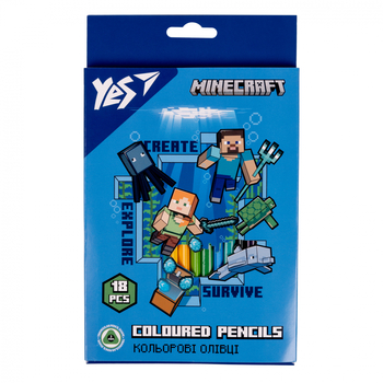 Карандаши цветные Yes Minecraft, 18 шт (290715) - Pampik