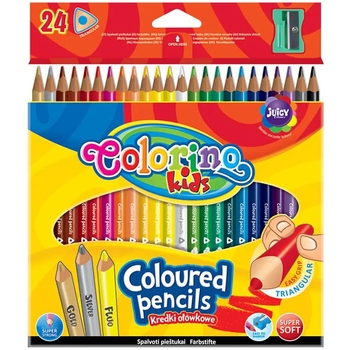 Олівці кольорові Colorino, тригранні, з точила, 24 кольори (57462PTR) - Pampik