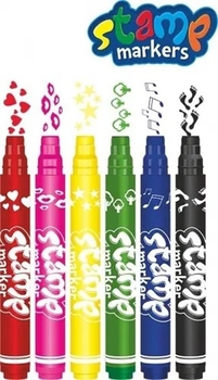 Фломастеры Colorino, двухсторонние, со штампами, 6 цветов (36122PTR) - Pampik - 2