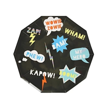 Тарелки бумажные Meri Meri, 8 шт., черный (146719/29712) - Pampik