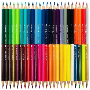 Олівці кольорові Colorino, двосторонні, тригранні, в пластиковому контейнері, 48 кольорів, 24 шт. (51705PTR) - Pampik - 2