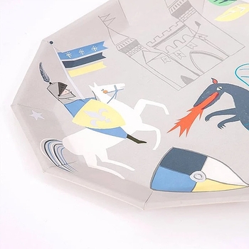 Тарелки бумажные Meri Meri, 8 шт., серый (187333/29692) - Pampik - 2