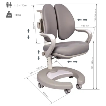 Детское кресло FunDesk Rubus Grey - Pampik - 9