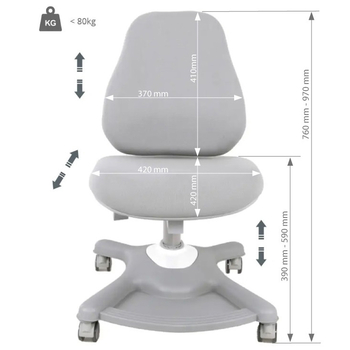 Дитяче крісло FunDesk Sorridi Grey з підлокітниками - Pampik - 3