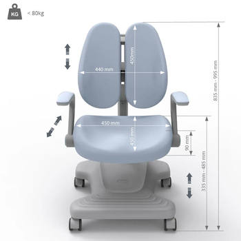 Дитяче крісло FunDesk Estate Grey - Pampik - 7