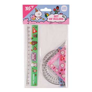 Набір лінійок Yes Line friends, 3 предмети, 15 см (370676) - Pampik