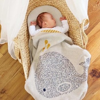 Плед Lassig Кит, в'язаний, двосторонній, 100х70 см (1542001452/35782) - Pampik - 5