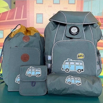 Рюкзак дитячий Lassig з пеналом, холдером, гаманцем та сумкою, сірий (1205001462/34439) - Pampik - 7