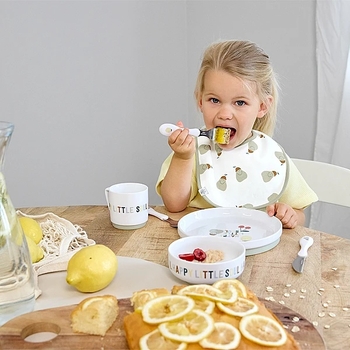 Набір дитячого посуду Lassig, порцеляна, з антиковзаючими елементами, 3 предмети, білий (12100379001/38322) - Pampik - 5