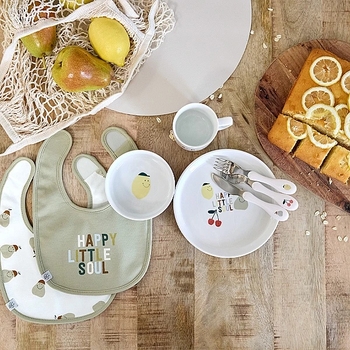 Набір дитячого посуду Lassig, порцеляна, з антиковзаючими елементами, 3 предмети, білий (12100379001/38322) - Pampik - 4