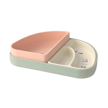 Набор силиконовых тарелок Lassig, 3 шт., розовый с мятным (13100262007/38319) - Pampik