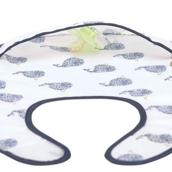 Слинявчик водонепроникний Lassig Кит з кишенею, синій (1311012452/35817) - Pampik - 2