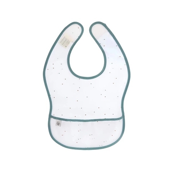 Слинявчик водонепроникний Lassig Єнот з кишенею, 2 шт., біло-зелений (1311017250/35822) - Pampik - 3