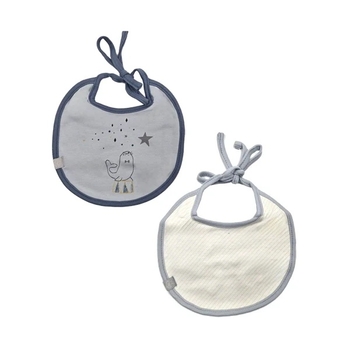 Слинявчики водонепроникні Lassig, бавовна, 2 шт., синій (1311016466/35792) - Pampik