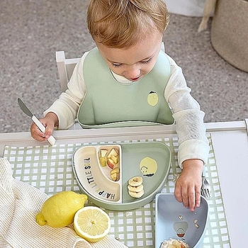 Набор силиконовых тарелок Lassig, 3 шт., голубой с мятным (13100264008/38320) - Pampik - 5