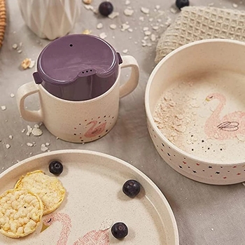 Чашка-поїльник Lassig Лебідь, целюлоза, 150 мл, бежевий (1310066741/35854) - Pampik - 4