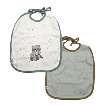 Слинявчики водонепроникні Lassig Єнот, органічна бавовна, 2 шт., зелений (1311015250/35814) - Pampik