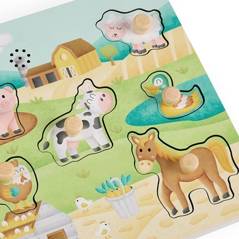 Пазл дерев'яний музичний Eurekakids Ферма (69181561/37609) - Pampik - 4