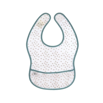 Слинявчик водонепроникний Lassig Єнот з кишенею, 2 шт., біло-зелений (1311017250/35822) - Pampik - 2