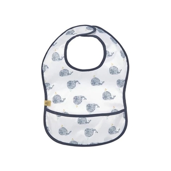 Слинявчик водонепроникний Lassig Кит з кишенею, синій (1311012452/35817) - Pampik