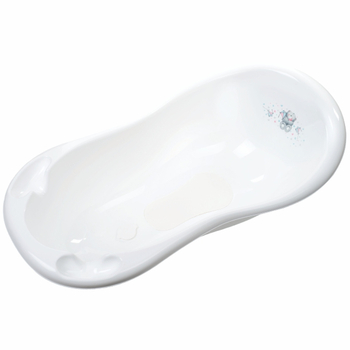 Ванночка Maltex Bears зі зливом та антиковзким килимком, 100 см, білий (2138_60) - Pampik