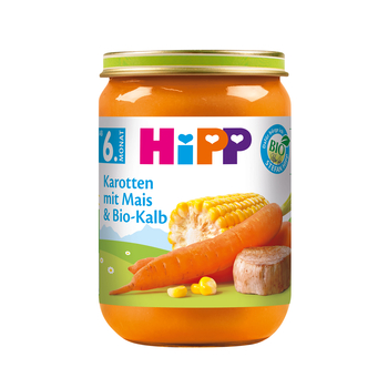 Органічне пюре НіРР Морква з кукурудзою та органічною телятиною, 1140 г (6 шт. по 190 г) - Pampik - 2