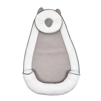 Позиціонер-кокон New Life expert Котик Air+Memory, 65х43х10 см, біло-сірий (0000/37079) - Pampik