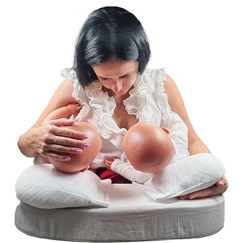 Подушка для годування New Life expert з поясом, 74х46х16 см, біло-сірий (009/34231) - Pampik - 11