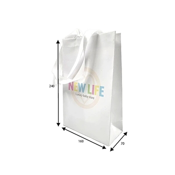 Подарунковий паперовий пакет New Life, 24х16х7 см, білий (35931) - Pampik - 3