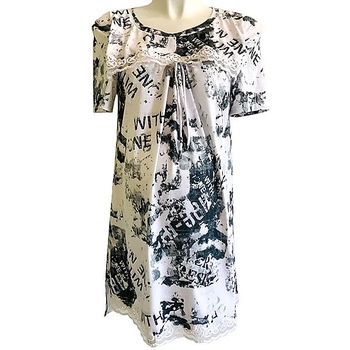 Нічна сорочка для годування New Life, р.S/M, принт газета (129/27320) - Pampik - 3