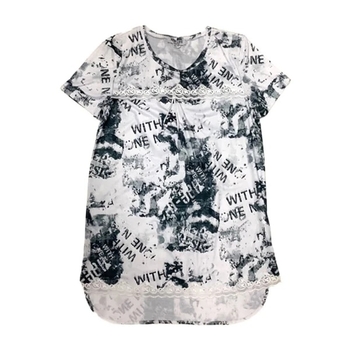 Нічна сорочка для годування New Life, р.S/M, принт газета (129/27320) - Pampik