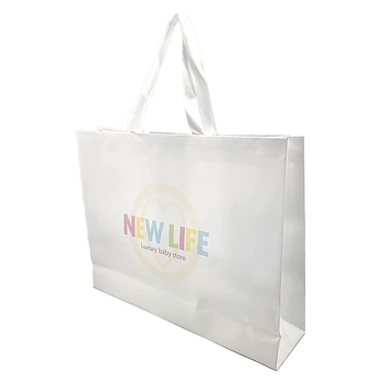 Подарочный бумажный пакет New Life, 38х50х12 см, белый (34283) - Pampik - 2