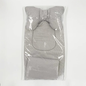 Набір New Life expert: універсальний матрацик, 62х33 см + двосторонній плед, 73х73 см, сірий з білим (821+830/27666) - Pampik - 7