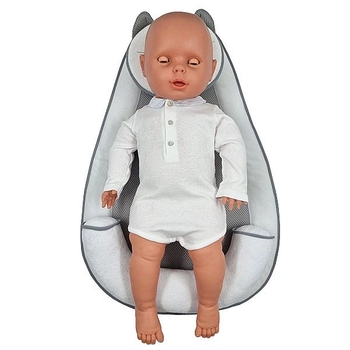 Позиціонер-кокон New Life expert Котик Air+Memory, 65х43х10 см, біло-сірий (0000/37079) - Pampik - 7