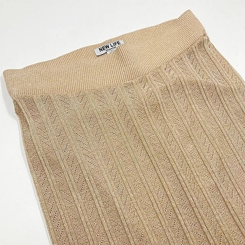 Костюм зі спідниці та майки New Life, р.42, бежевий (178/10324) - Pampik - 5