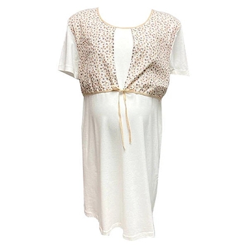 Комплект із халата та нічної сорочки для годування New Life, р.L-XL, принт квіти, молочний (308/36684) - Pampik - 2