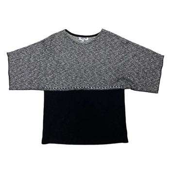 Туника комбинированная New Life с отделкой в виде цепочки, р.42-44, черный меланж (701/21320) - Pampik