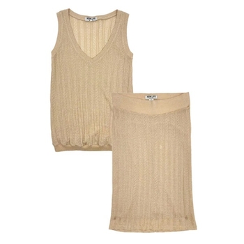 Костюм зі спідниці та майки New Life, р.42, бежевий (178/10324) - Pampik