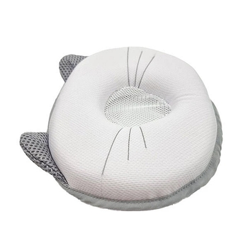 Ортопедична подушка New Life expert Memory Air+ Котик для немовлят, 21х19 см, біло-сірий (34407) - Pampik - 4