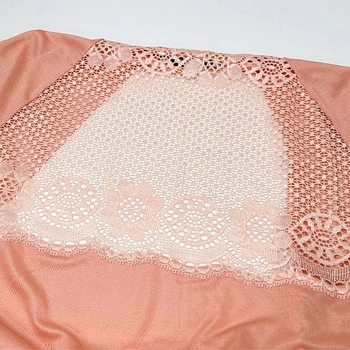 Халат домашній New Life із мереживними рукавами, р.S, персиковий (022/21316) - Pampik - 3