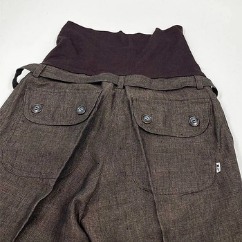 Штани New Life з трикотажною вставкою та поясом, р.42, коричневий (556/10633) - Pampik - 4