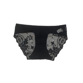 Трусы New Life La Perla, под живот, с кружевом, р.36, черный (26494) - Pampik - 2