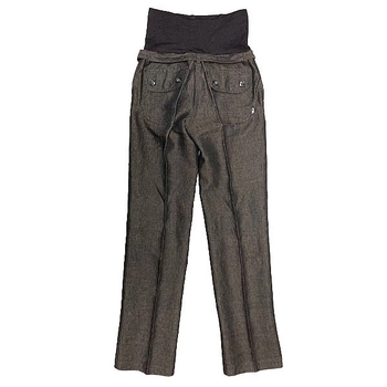 Штани New Life з трикотажною вставкою та поясом, р.42, коричневий (556/10633) - Pampik - 2