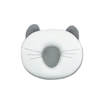 Ортопедична подушка New Life expert Memory Air+ Котик для немовлят, 21х19 см, біло-сірий (34407) - Pampik