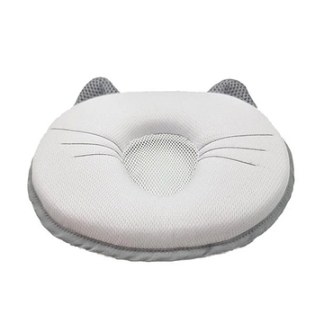 Ортопедична подушка New Life expert Memory Air+ Котик для немовлят, 21х19 см, біло-сірий (34407) - Pampik - 2