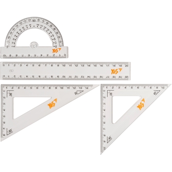 Набір лінійок Yes, 4 предмета, 20 см, прозорий (370262) - Pampik - 2