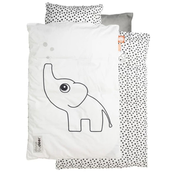 Постельное белье Done by Deer, 80х100 см, 35х40 см, белый в горох (20628/33042) - Pampik - 3