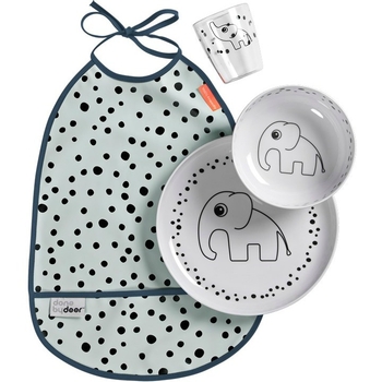 Набор для кормления Done by Deer, 4 шт., белый-мятный (1592092/27317) - Pampik