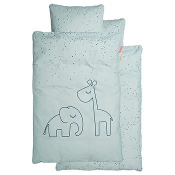 Постельное белье Done by Deer (пододеяльник + 2 наволочки), 80х100 см, 35х40 см, мятный (2093162/29323) - Pampik